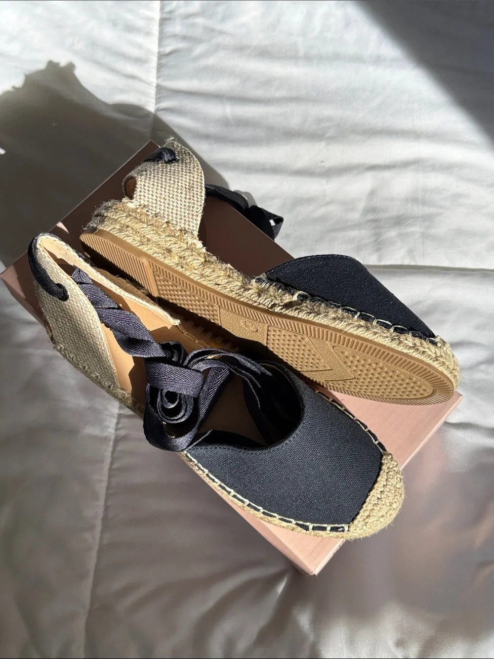 BRAND NEW CUSHIONAIRE Talisa Navy Espadrille Wedge Sandals